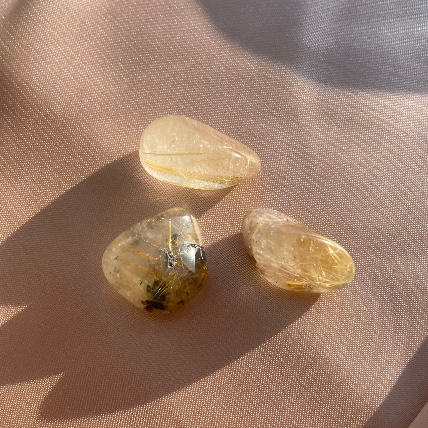 Rutilated Quartz Small Tumblestone - A Grade Quality (Brazil)