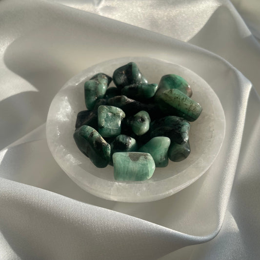 Emerald Small Tumblestones - AA Grade Quality (Brazil)