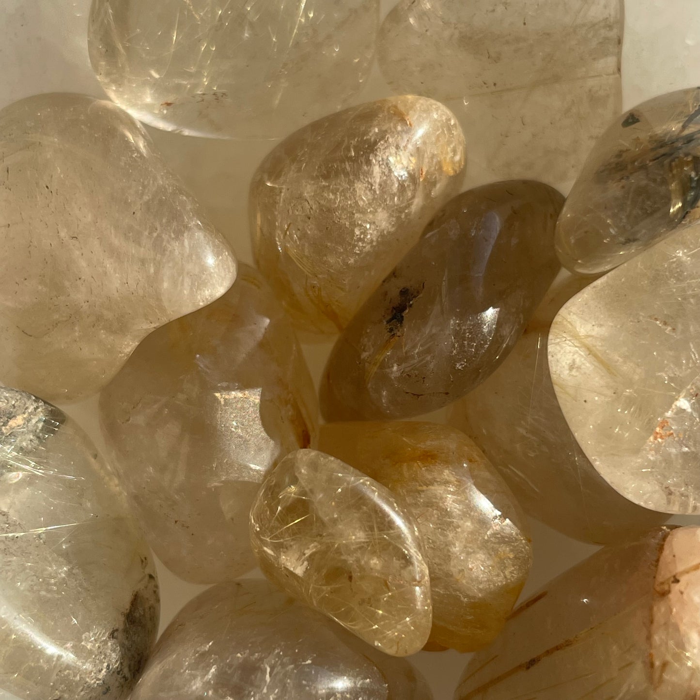 Rutilated Quartz Small Tumblestone - A Grade Quality (Brazil)