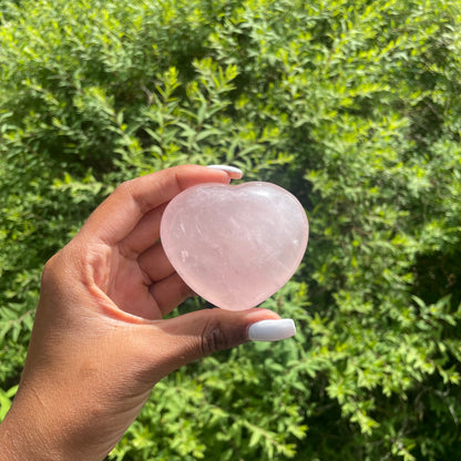 Rose Quartz Heart 2 - AA Quality (Brazil)